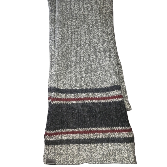 Eddie Bauer Mens Grey Wool Blend Knit Scarf - Picture 4 of 4